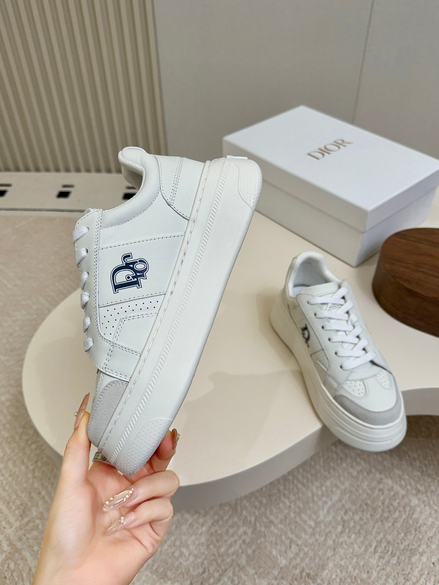 CD 26s Sneaker White Grey Calfskin Suede 920132