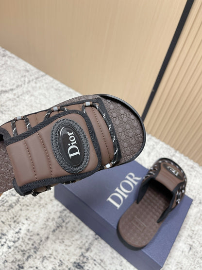 CD Men's Alpha Sandals Brown Rubber Fabric 752389
