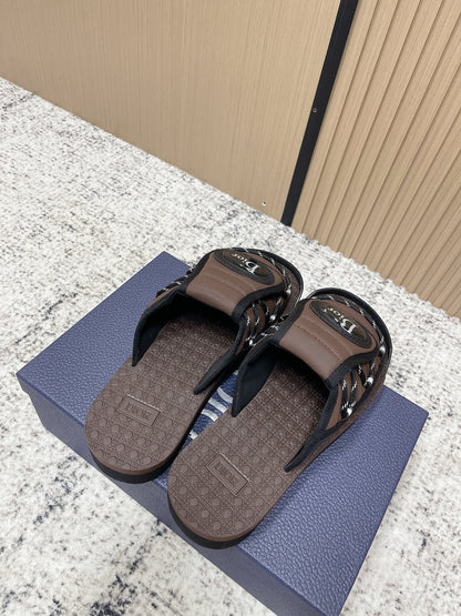 CD Men's Alpha Sandals Brown Rubber Fabric 752389