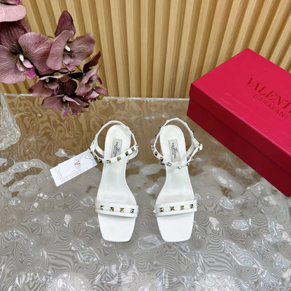 High Sandal 86mm In White Cowhide 102066