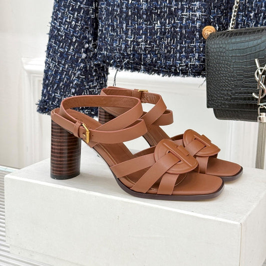 CD D-Club Heeled Sandal 80mm Brown Calfskin 473831