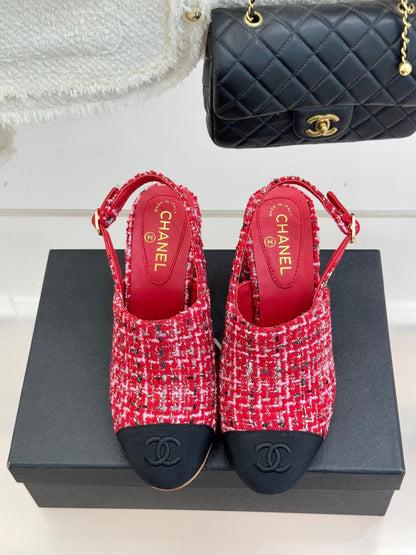 CC 26 Slingback Red Tweed Grosgrain 609986