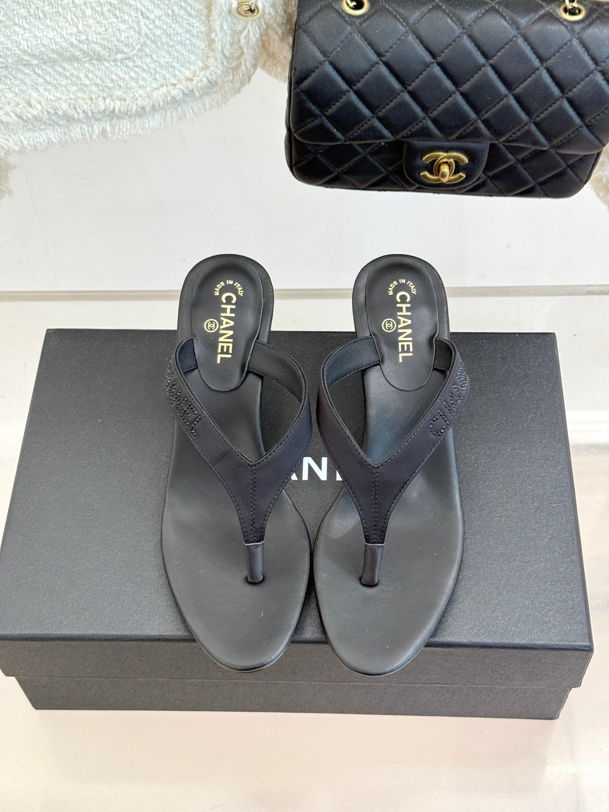 CC 2026 Thong Sandal 5.5cm Black Satin 825791