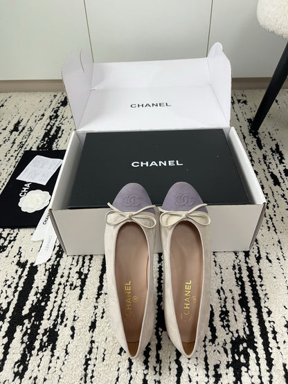 CC 26A Ballet Flat Taupe Purple Suede 900745