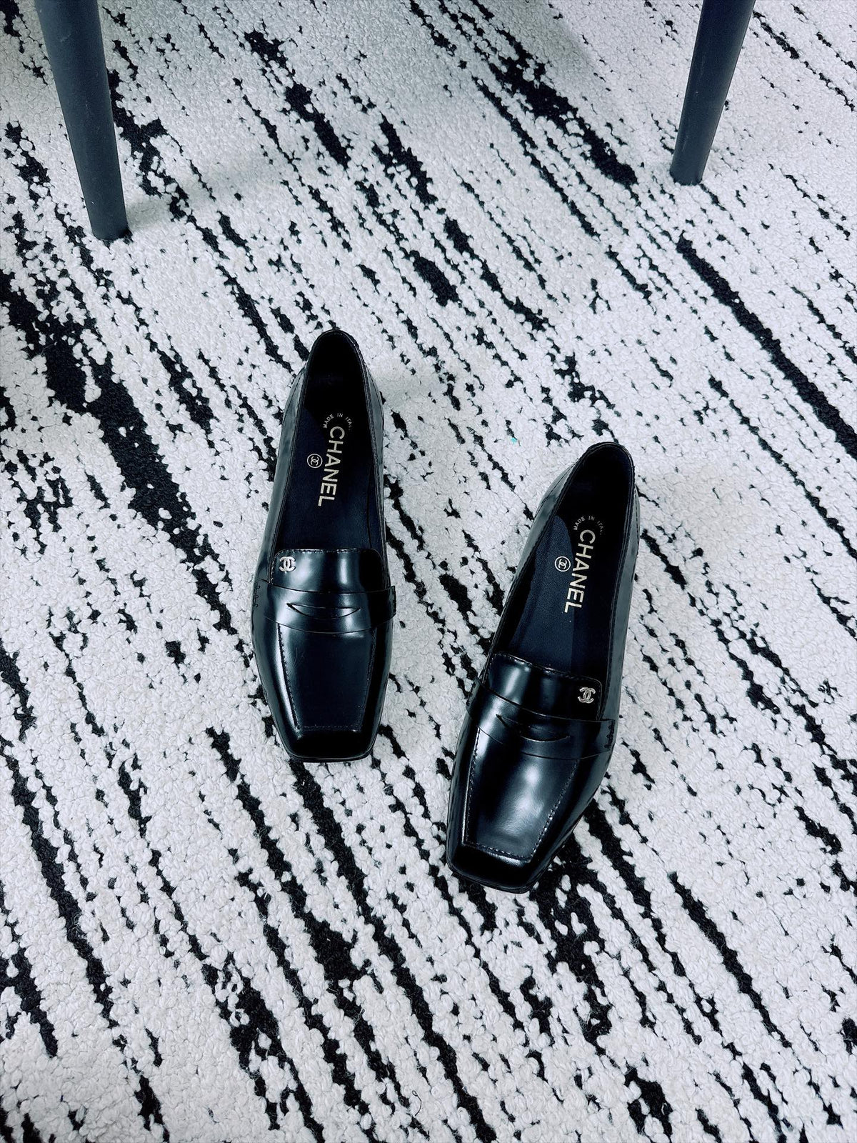 CC AW26 Mocassins Flat Black Shiny Leather 942448