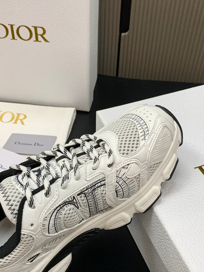 CD Chrono Sneaker White Black Mesh Calfskin 905015