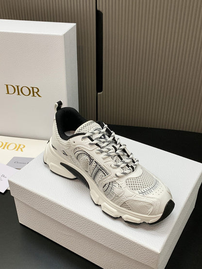 CD Chrono Sneaker White Black Mesh Calfskin 905015