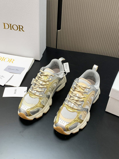 CD Chrono Sneaker Gold Sliver Mesh Calfskin 905021