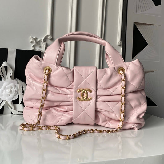 Chanel 25K Bow Bag Pink Gold Calfskin 295190
