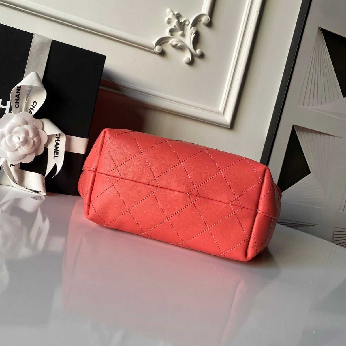 Chanel 2025 Hobo Bag 32cm Red Calfskin 315838