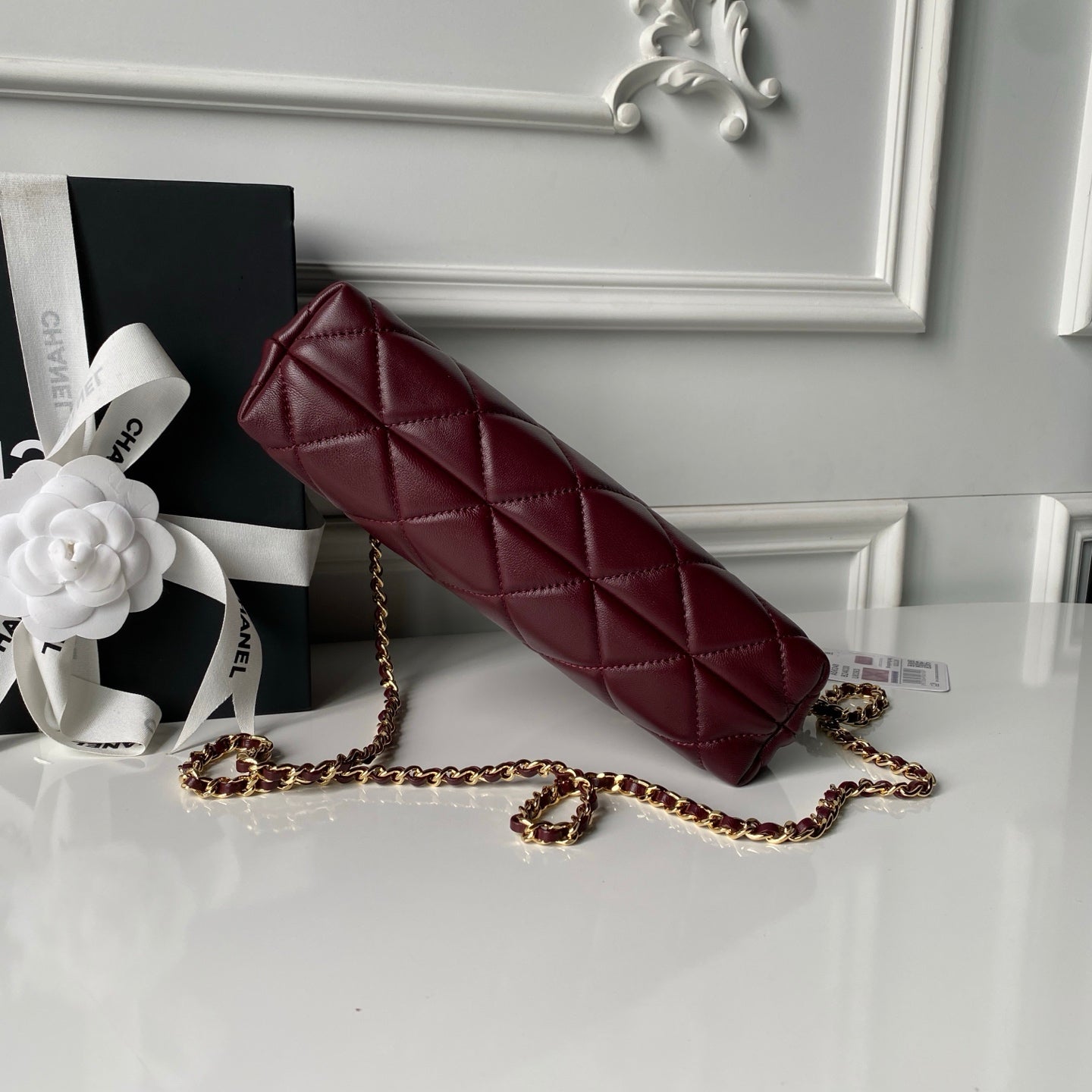 Chanel 2026 Shopping Bag 24.5cm Burgundy Lambskin