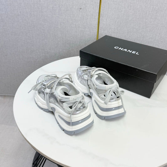 CC 26s Casual Sneakers White Sliver Leather Mesh 865830