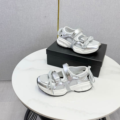CC 26s Casual Sneakers White Grey Metalic Leather Mesh 865837