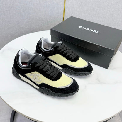CC 26s Casual Sneakers Cream Black Suede Calfskin 972882