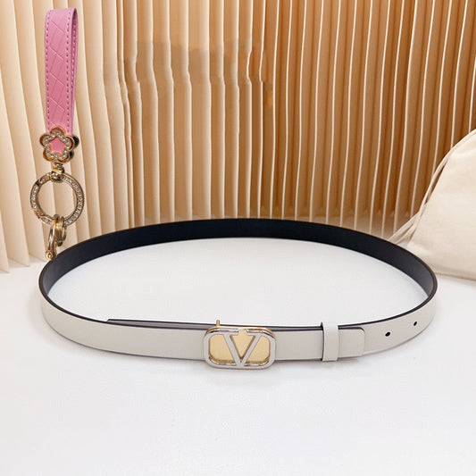 Silver Vlogo and Gold Hardware Buckle Black White Calfskin 20mm