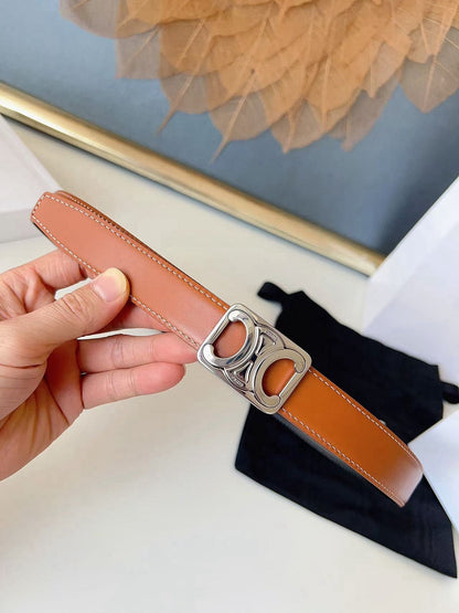 CELINE 26S BELT 25 MM IN BLACK AND BROWN CALFSKIN 636400