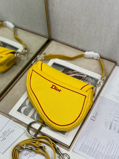CD Saddle Bag 25.5cm Dracula Red Yellow Canvas