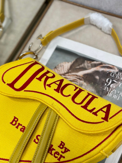 CD Saddle Bag 25.5cm Dracula Red Yellow Canvas