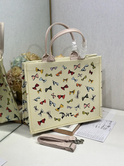 Dior 2026 Multicolor Bow Book Tote Bag Canvas 289511