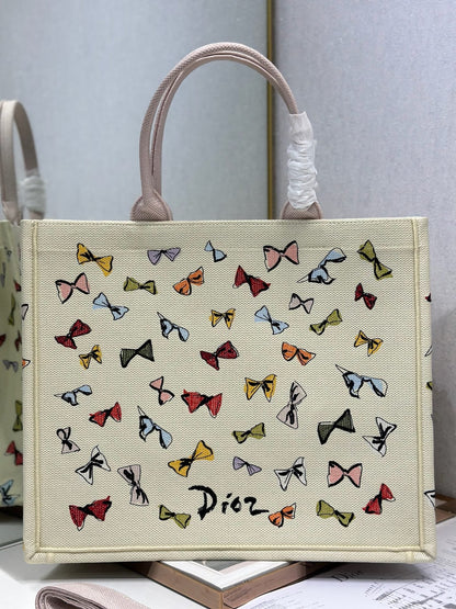 Dior 2026 Multicolor Bow Book Tote Bag Canvas 289511