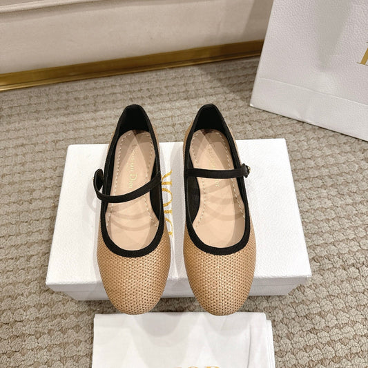CD Lovely-D Ballet Flat Beige Technical Fabric 502331
