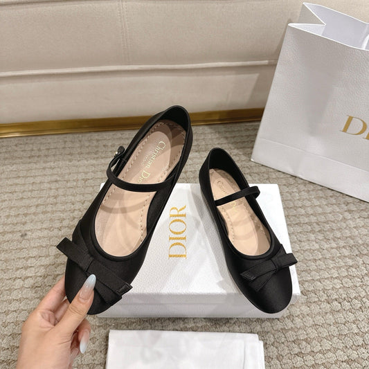 CD Lovely-D Raso Nero Ballerina Black Sheepskin  502333
