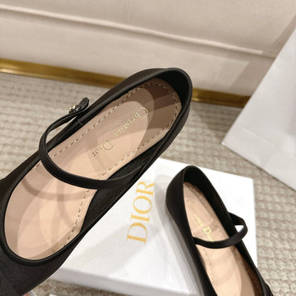 CD Lovely-D Raso Nero Ballerina Black Sheepskin  502333