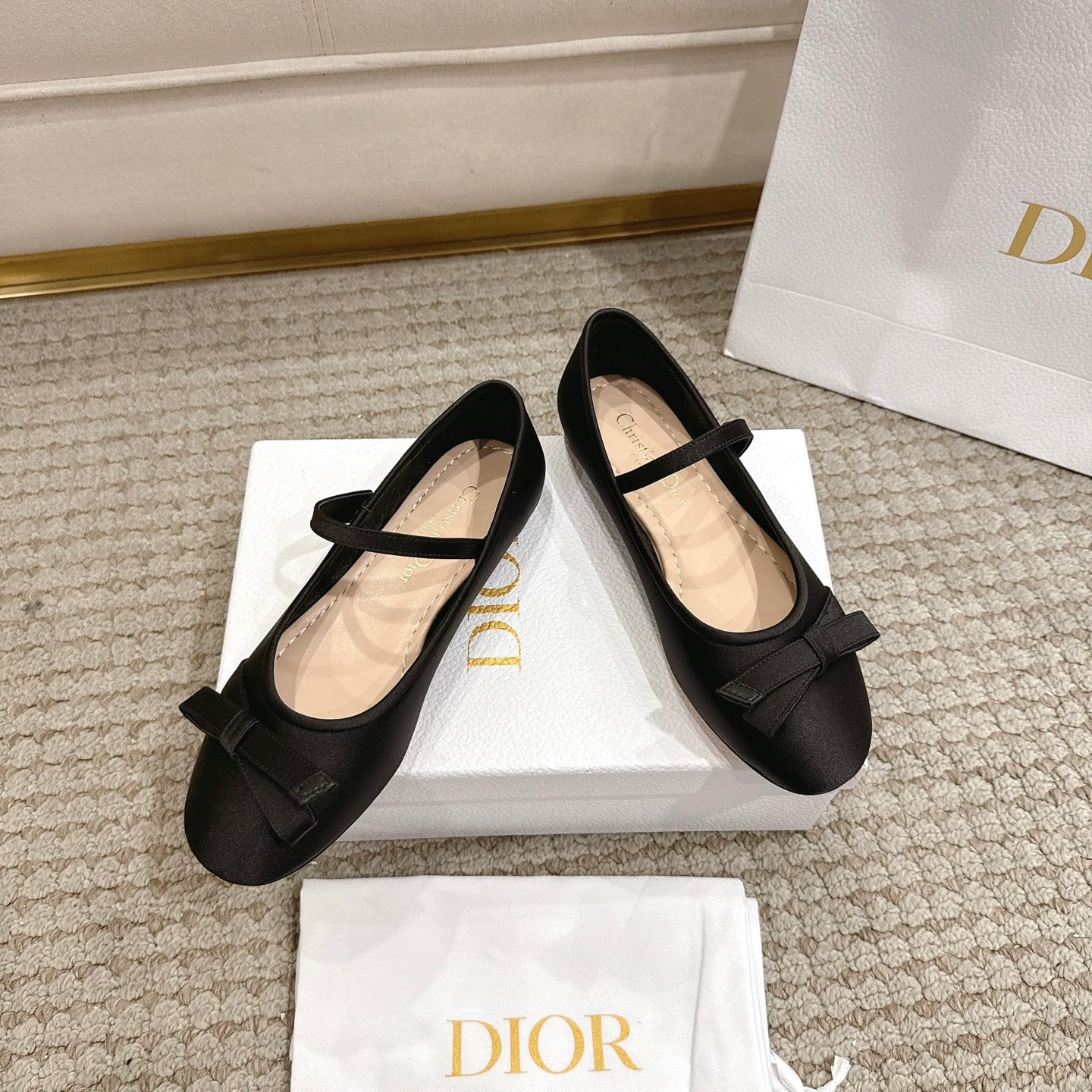 CD Lovely-D Raso Nero Ballerina Black Sheepskin  502333