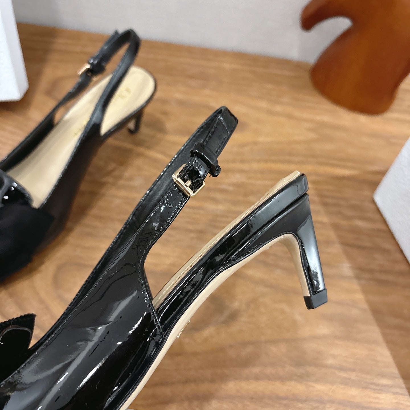 CD Diorissimo Slingback 50mm Black Patent Leather 541249