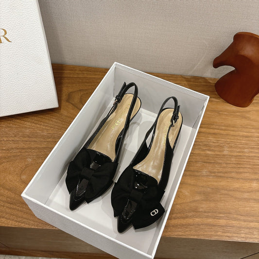 CD Diorissimo Slingback 50mm Black Patent Leather 541249