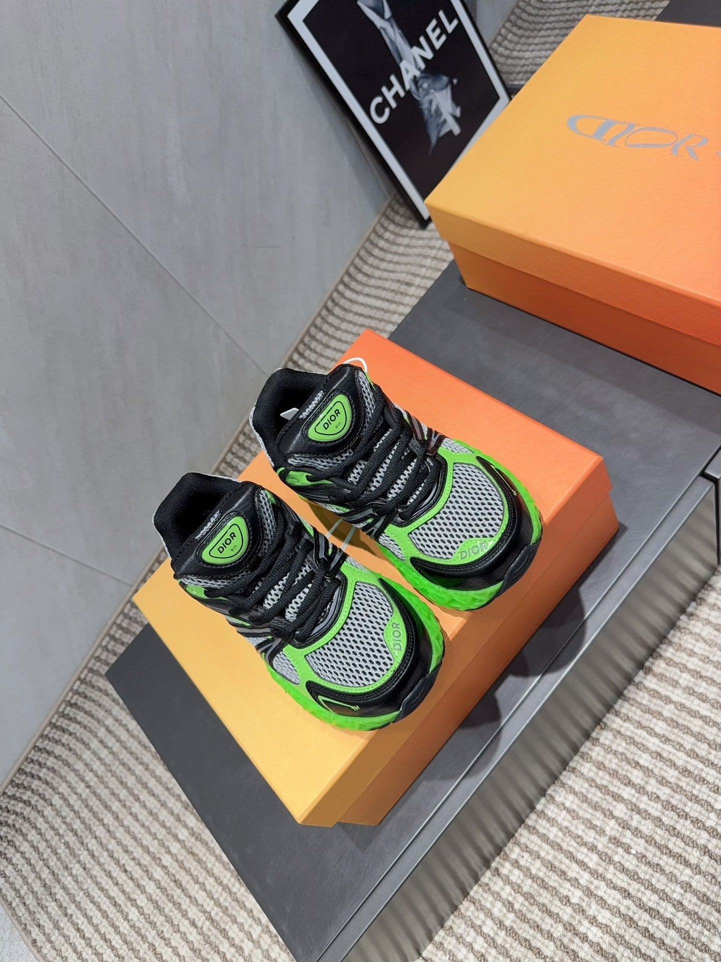 CD B35 NXXT Sneaker Black Green Rubber Mesh 614262