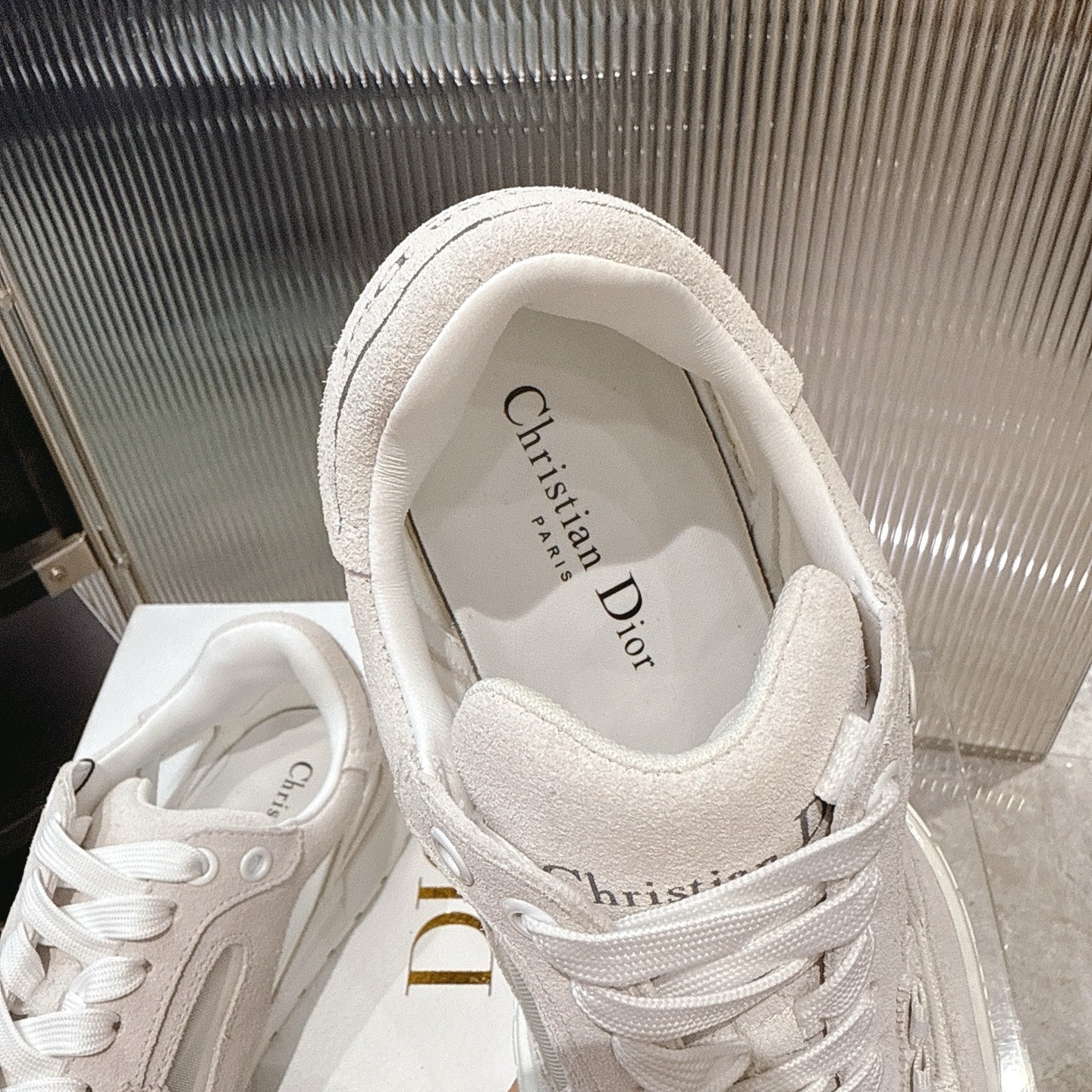 CD 26s Sneakers Beige White Suede Cowhide 683907