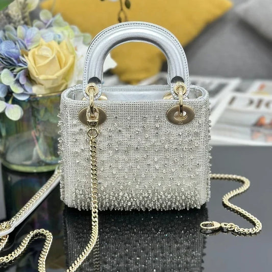 Dior 2026 Embroidered Beaded Bag 17cm Lambskin