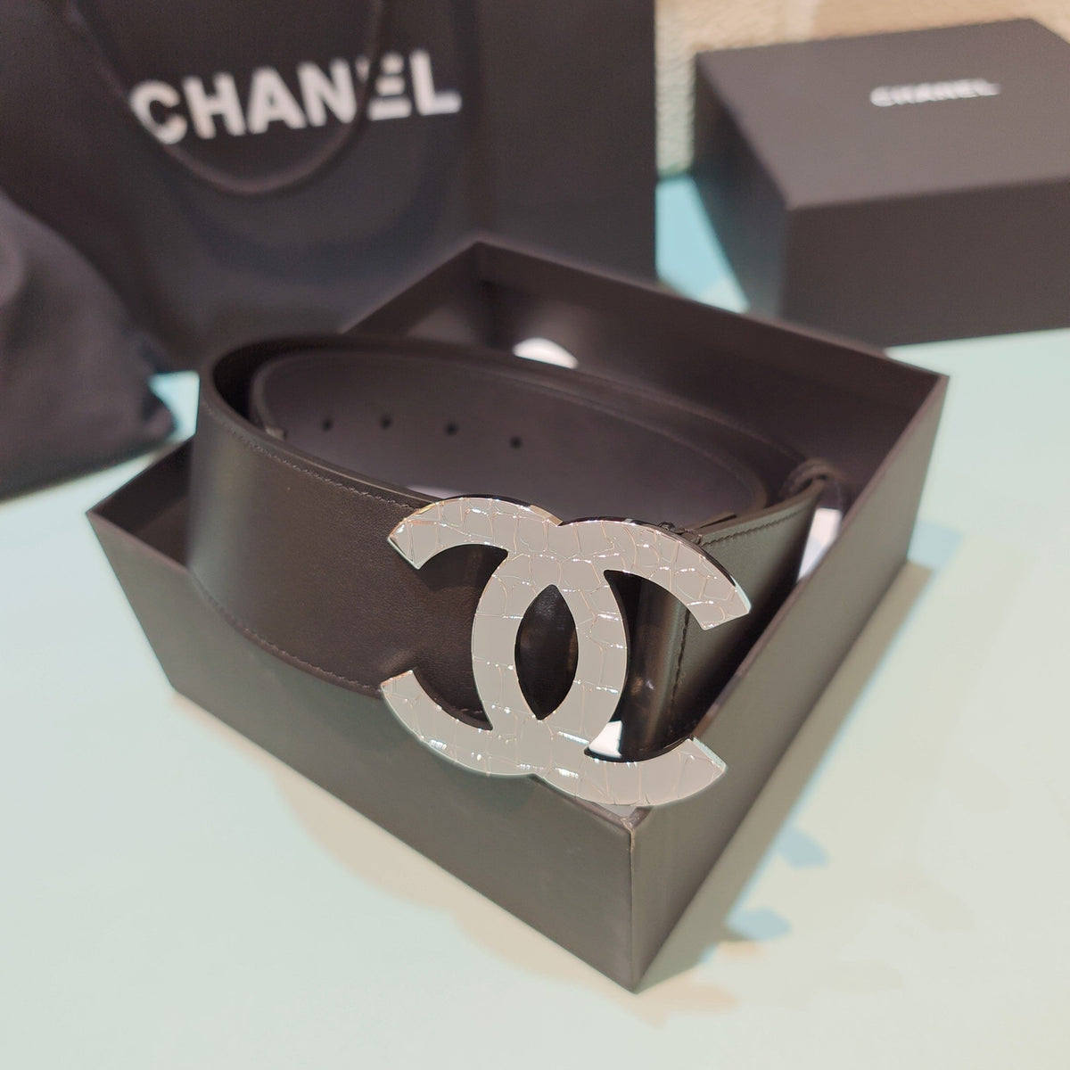 CC Belt 5.0 Brass Hardware Buckle Chocolate Leather 200102