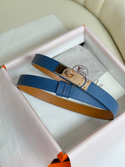 HM Kelly Belt 18mm Blue Epsom Leather