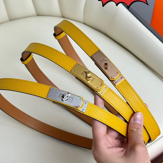 HM Kelly Belt 18mm Dark Yellow Epsom Leather
