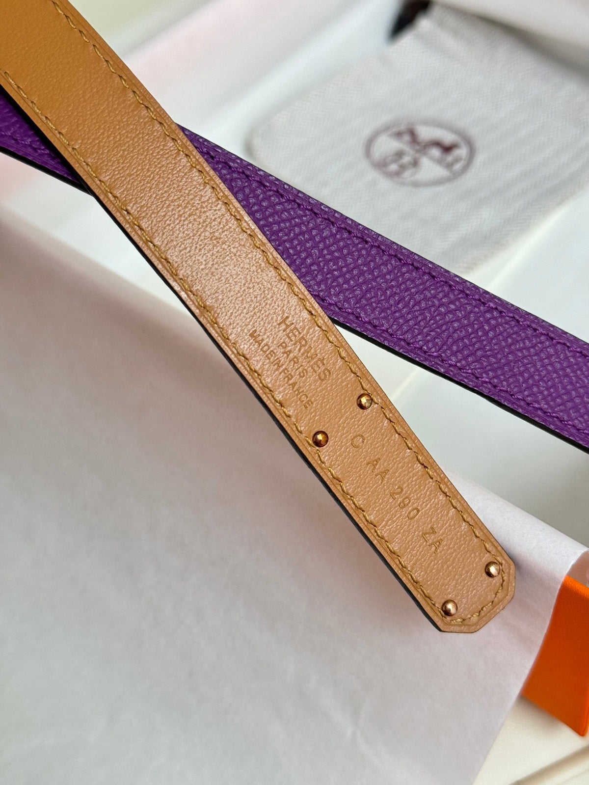 HM Kelly Belt 18mm Violet Epsom Leather