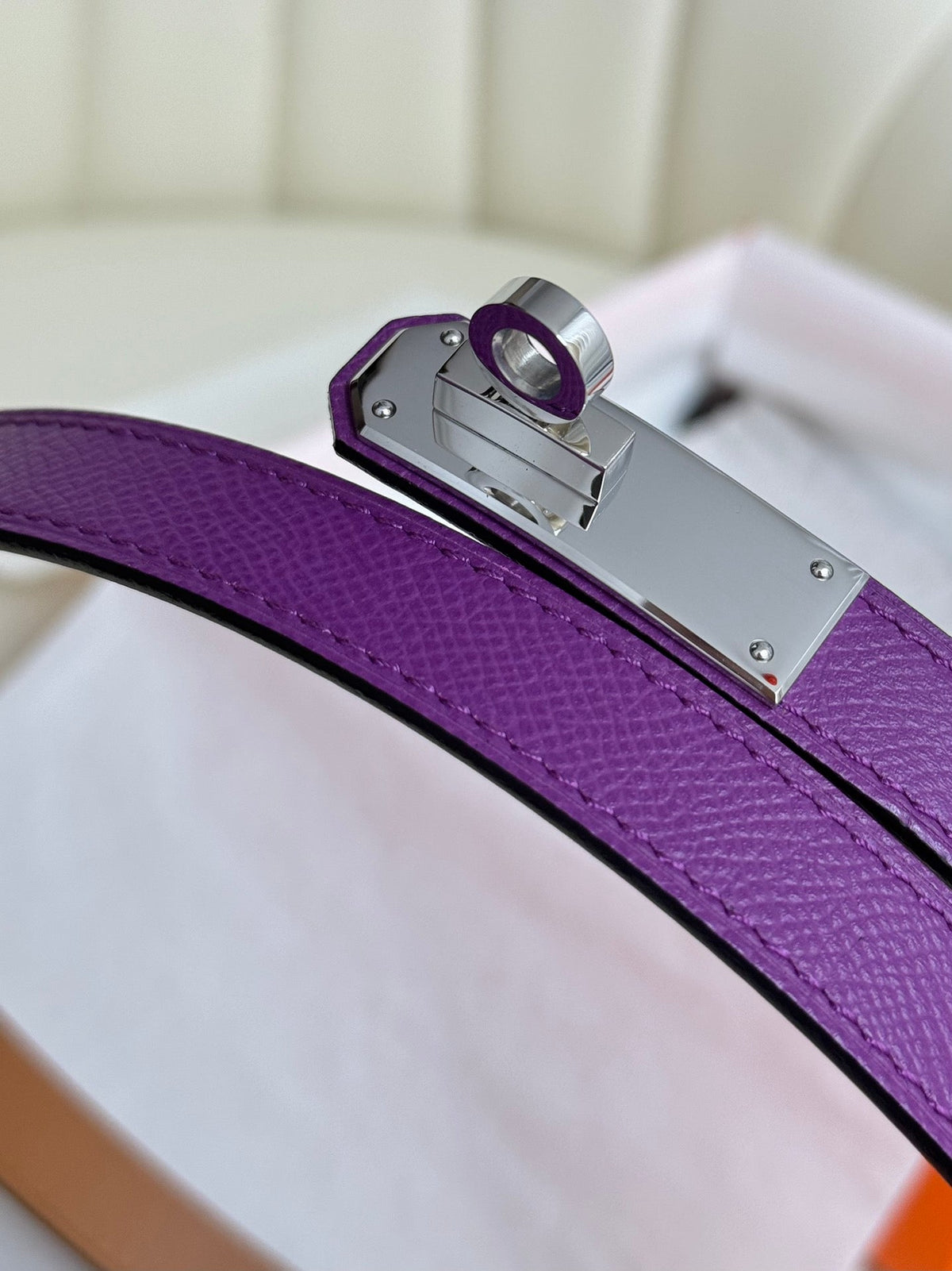 HM Kelly Belt 18mm Violet Epsom Leather