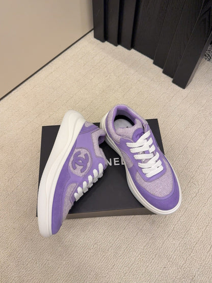 CC 26 Sneaker Purple mix White Tweed Fabric and Suede 589083