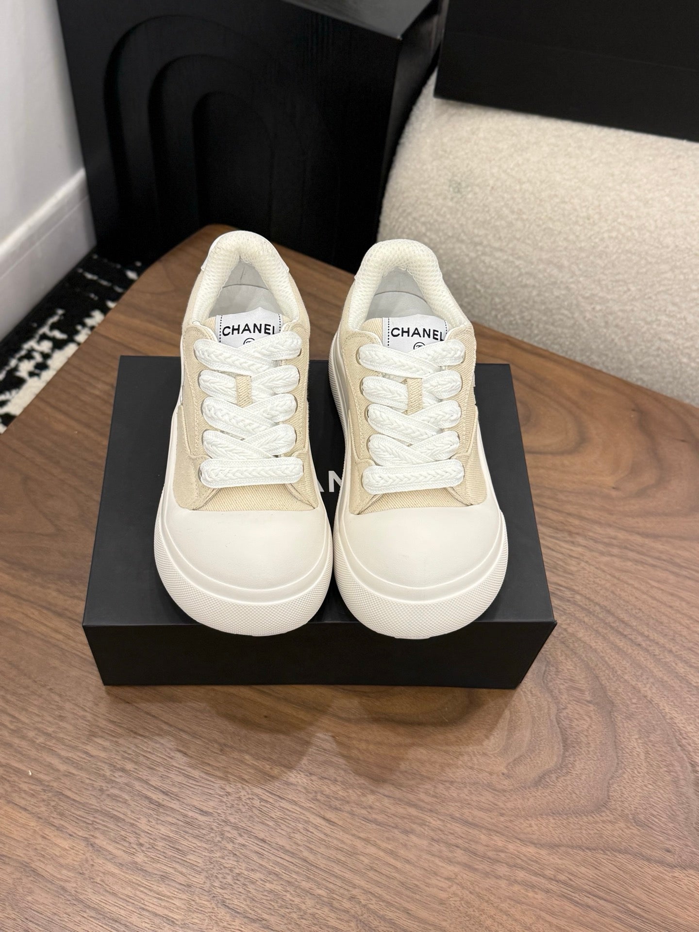 CC 26s Casual Sneaker Beige White Canvas Leather 183589