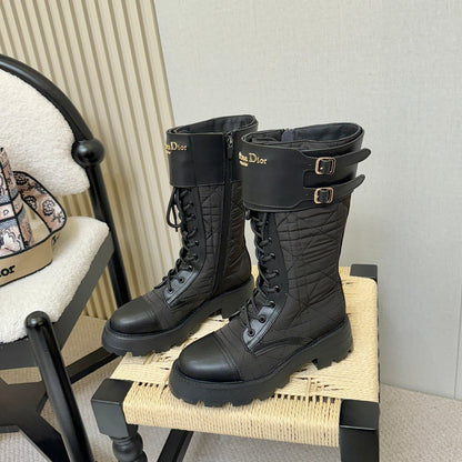 CD D-Trap Combat Boots Black Leather 939036