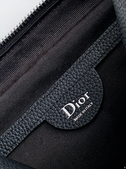 Dior 2026 Rider Zip-Up Messenger Bag 23cm Fabric And Grained Leather