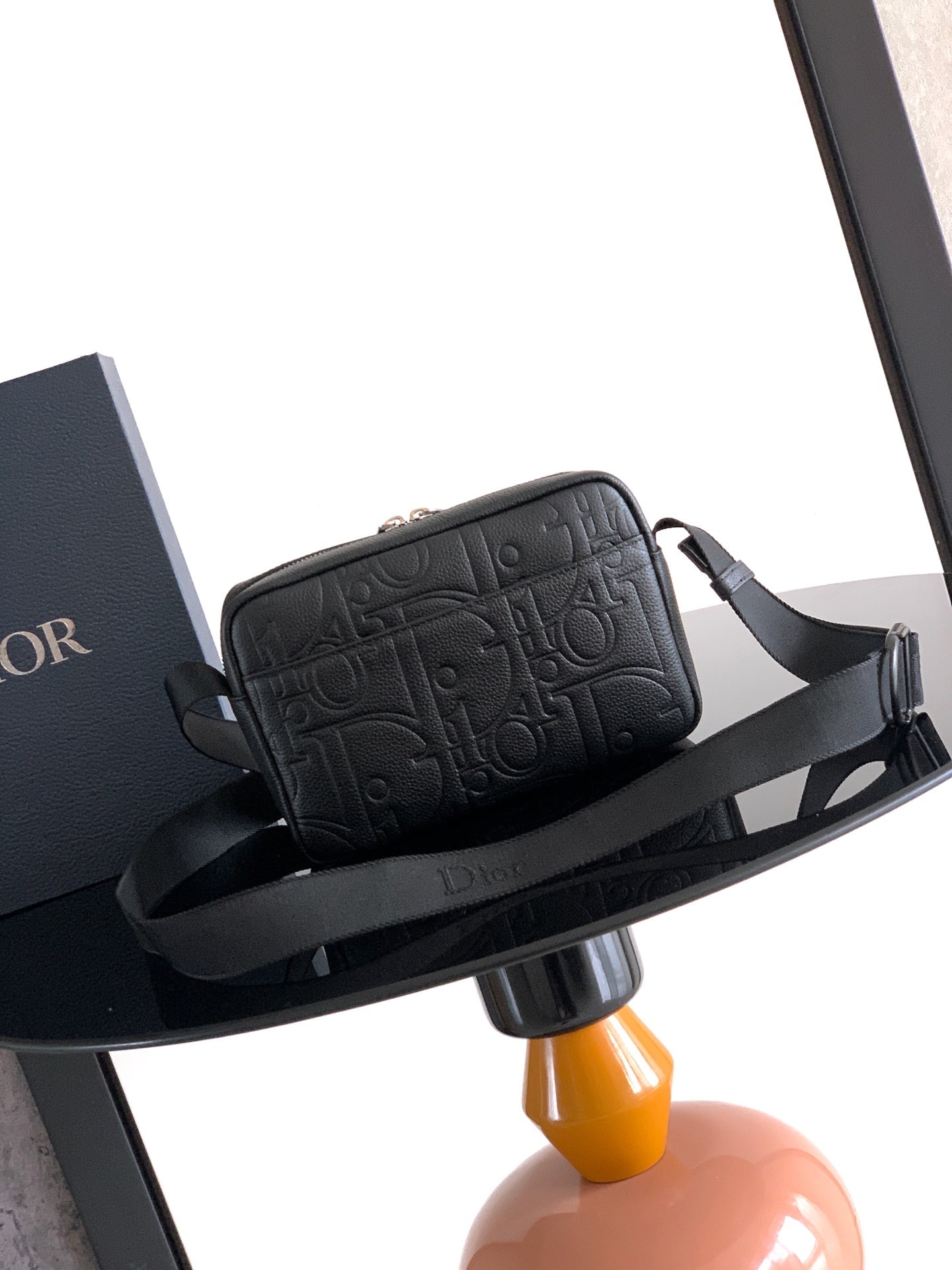 Dior 2026 Rider Zip-Up Messenger Bag 23cm Fabric And Grained Leather