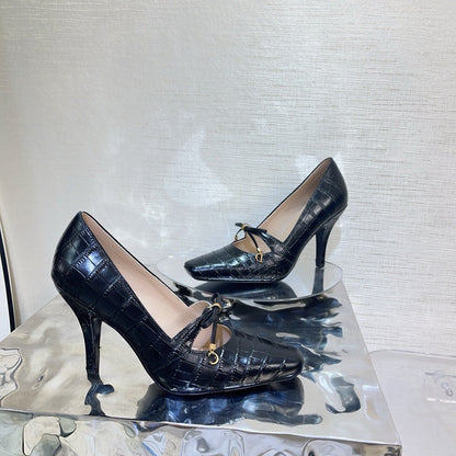 CD Miss Muse Pump Black Crocodile Printed Calfskin 820065