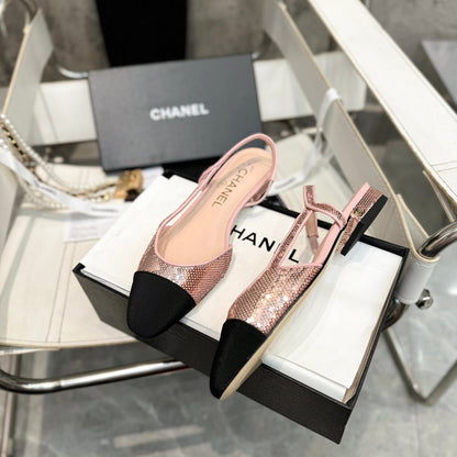 CC 26s Slingback Light Pink Glittered Sheepskin 816193