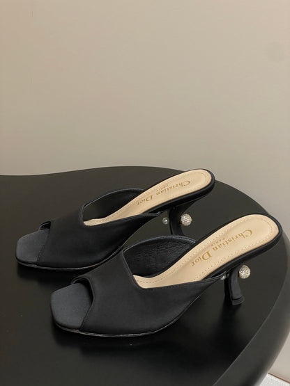 CD Tribales Heeled Black 8cm Black Satin 676351