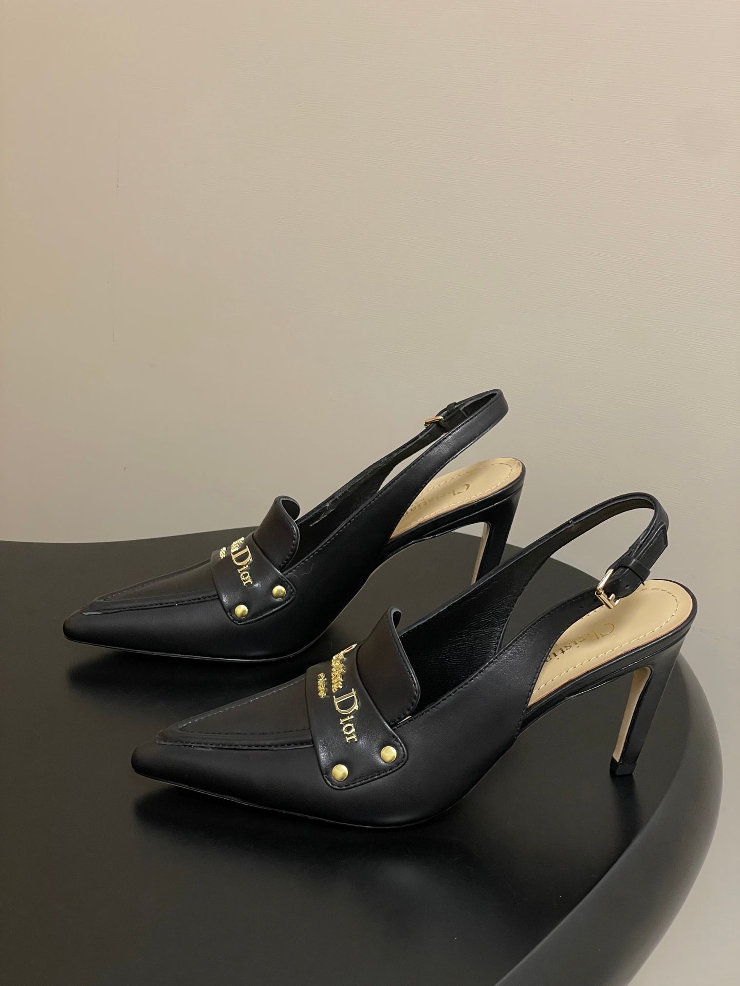CD Boy Slingback Pump 85mm Black Sheepskin 525832