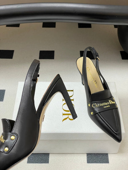 CD Boy Slingback Pump 85mm Black Sheepskin 525832