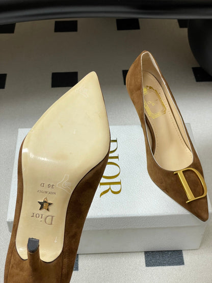 CD 26 High-Heeled 85 Pumps Brown Suede 593595