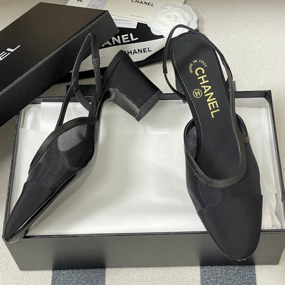 CC 26s Slingback 65mm Mesh Fabric Sheepskin